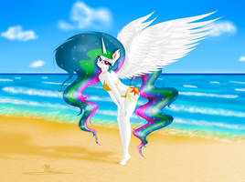 Celestia at the beach