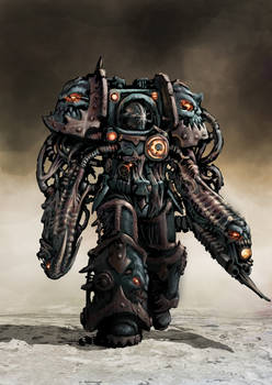 Chaos space Marine Obliterator in color