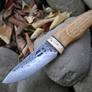 Brut de forge damascus knife