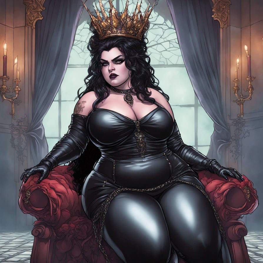 Sexy ssbbw evil goth queen raging on her slaves wh