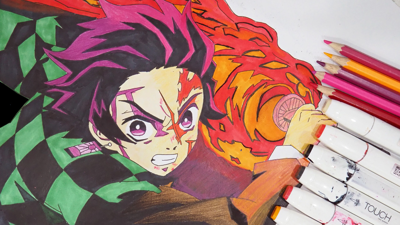 HOW TO DRAW TANJIRO KAMADO ( Demon Slayer ) Anime DRAWING step by step 