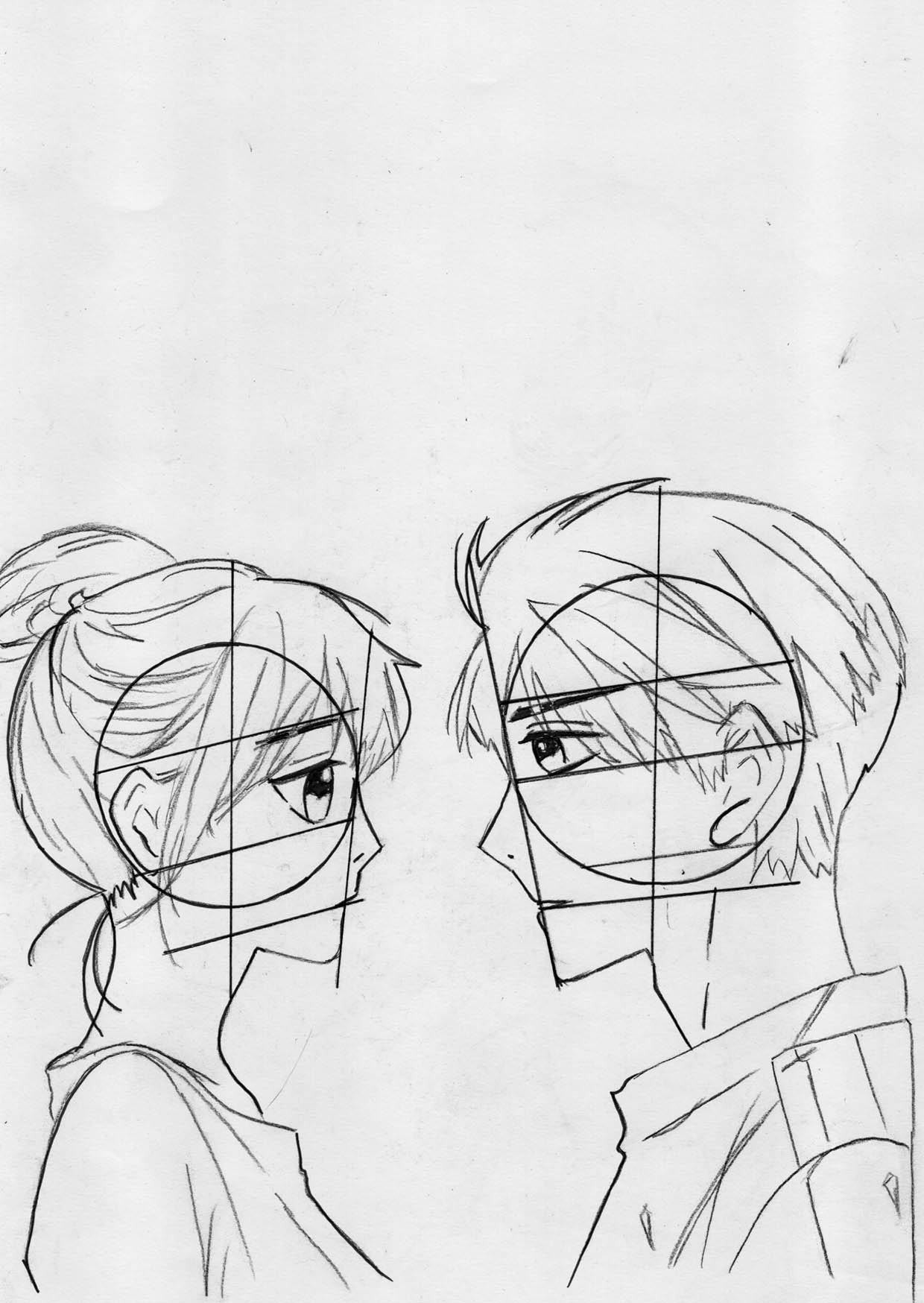 Drawing anime boy and girl side view step by step by DrawingTimeWithMe on  DeviantArt