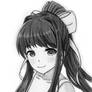 Drawing Monika DDLC Using Only One Pecil