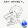 Justin grinning sketch