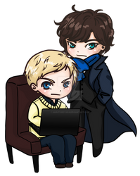 Chibi Sherlock and John