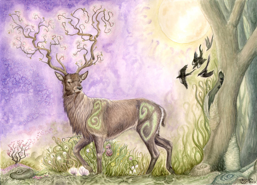 Spring Stag Stag of spring by LarimarDragon on DeviantArt