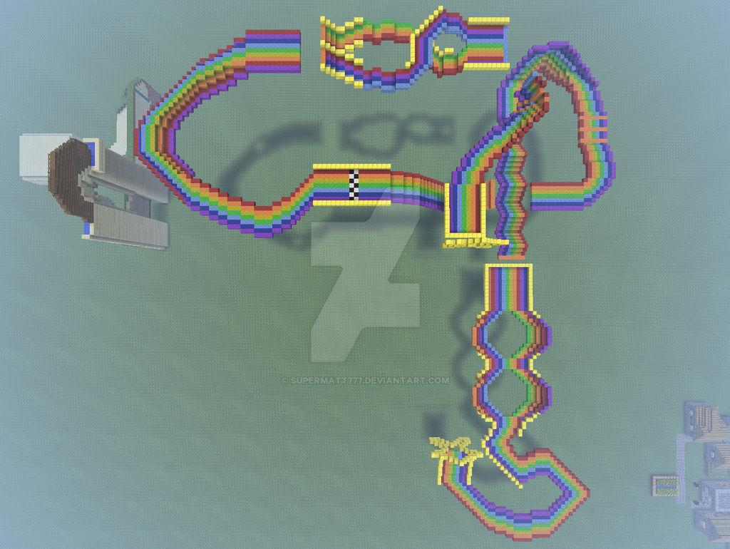 Minecraft Ribbon Road Minecraft Wii Rainbow Road by SuperMatt777 on DeviantArt