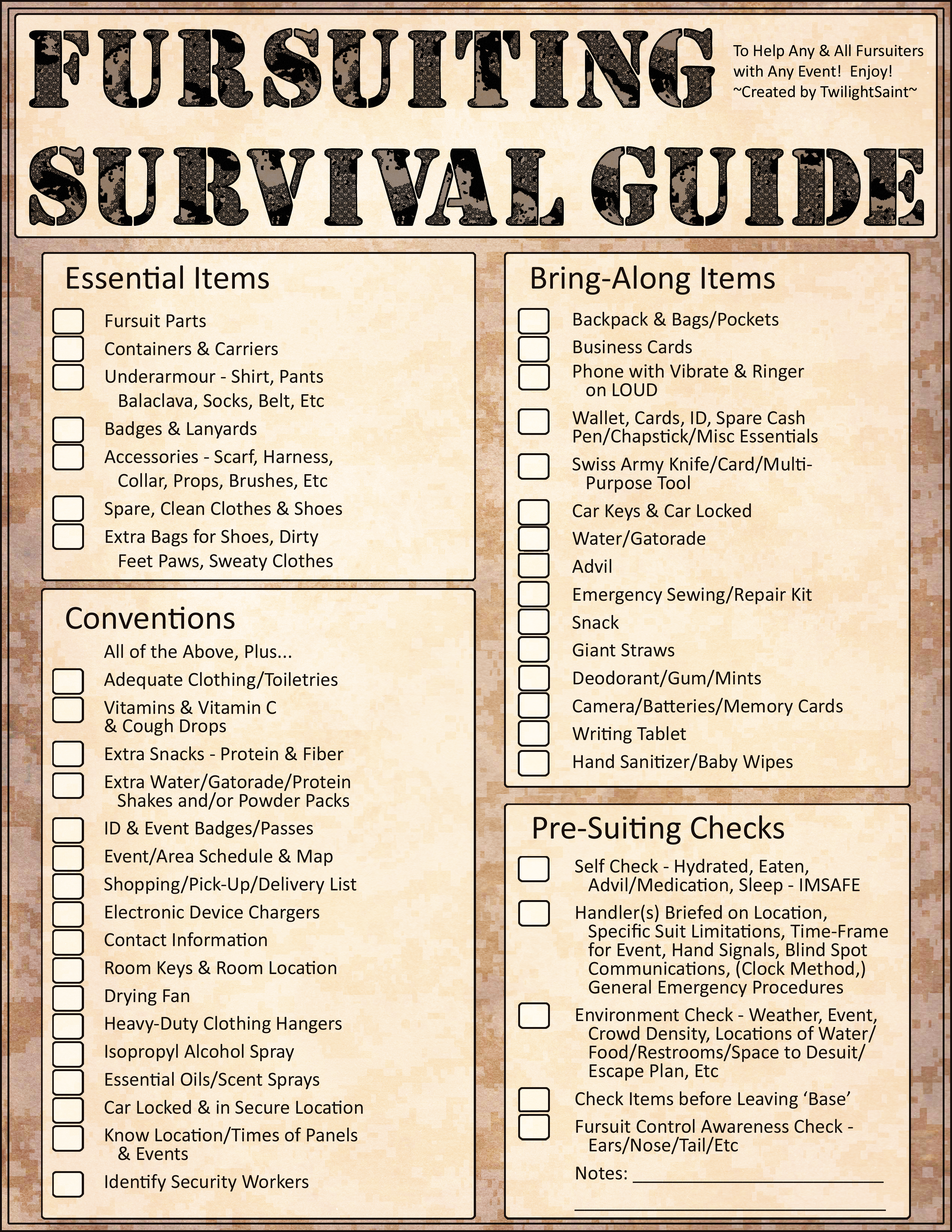 Personal - Fursuiting Survival Guide by TwilightSaint