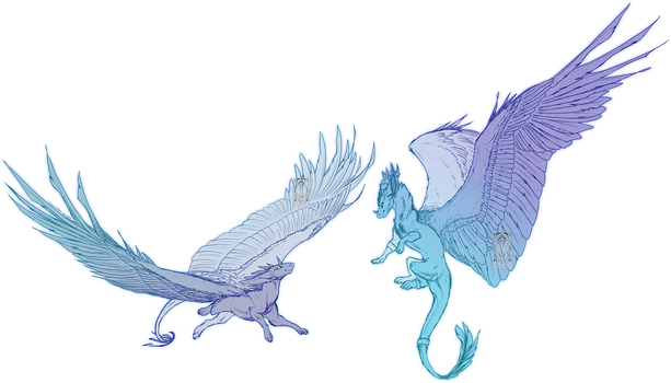 Sketch Comish - Dragons of a Feather