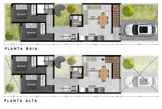 Plantas arquitectonicas ambientadas Prop 2