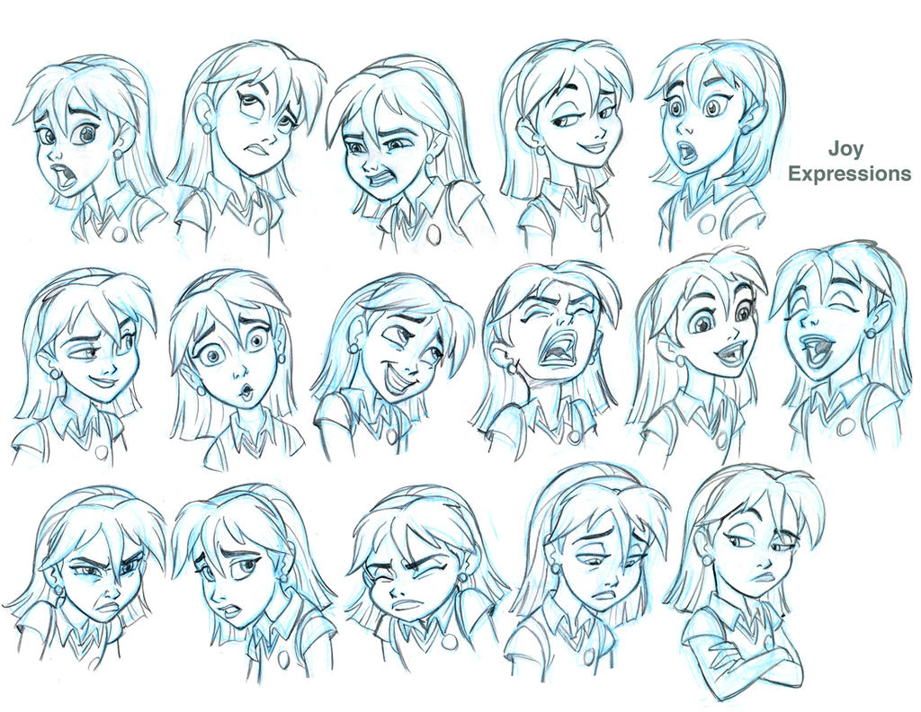 Joy Expression Reference Joy Expressions model sheet for SB by tombancroft on DeviantArt