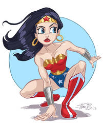 Wonder Woman crouch, COLOR