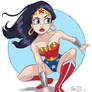 Wonder Woman crouch, COLOR