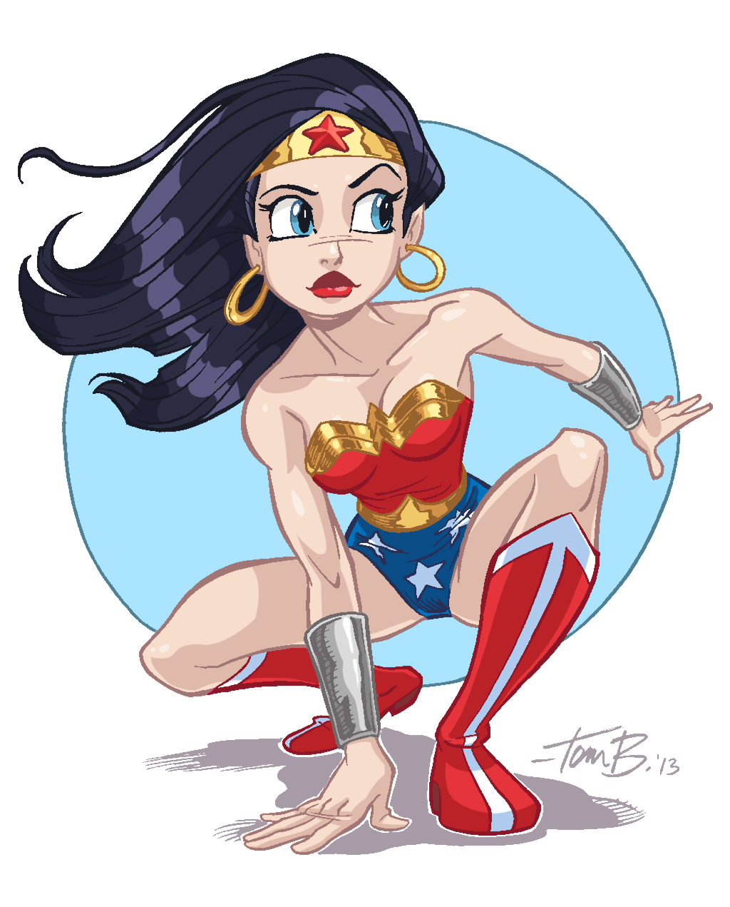 Wonder Woman crouch, COLOR