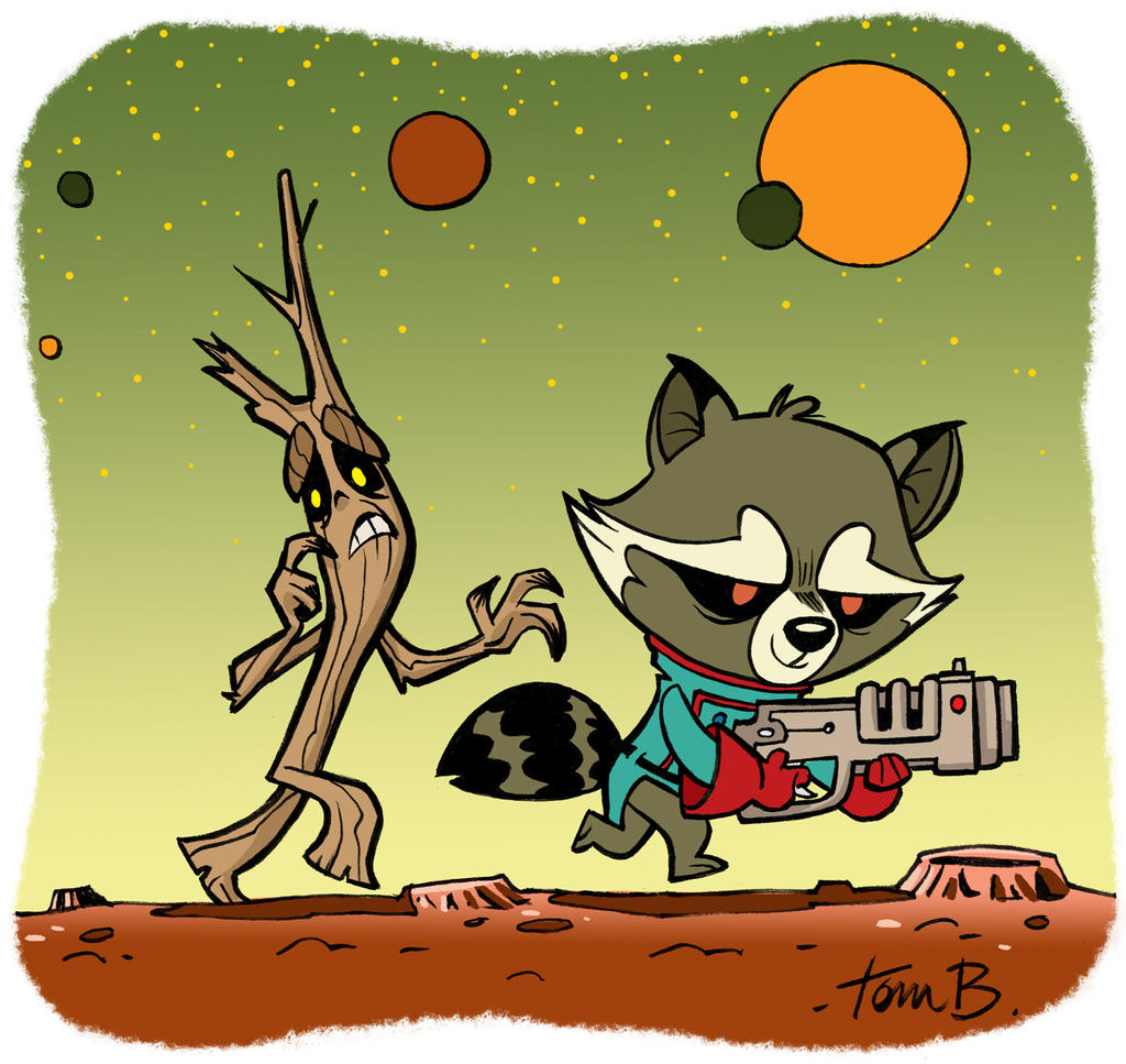 Lil' Rocket and Groot