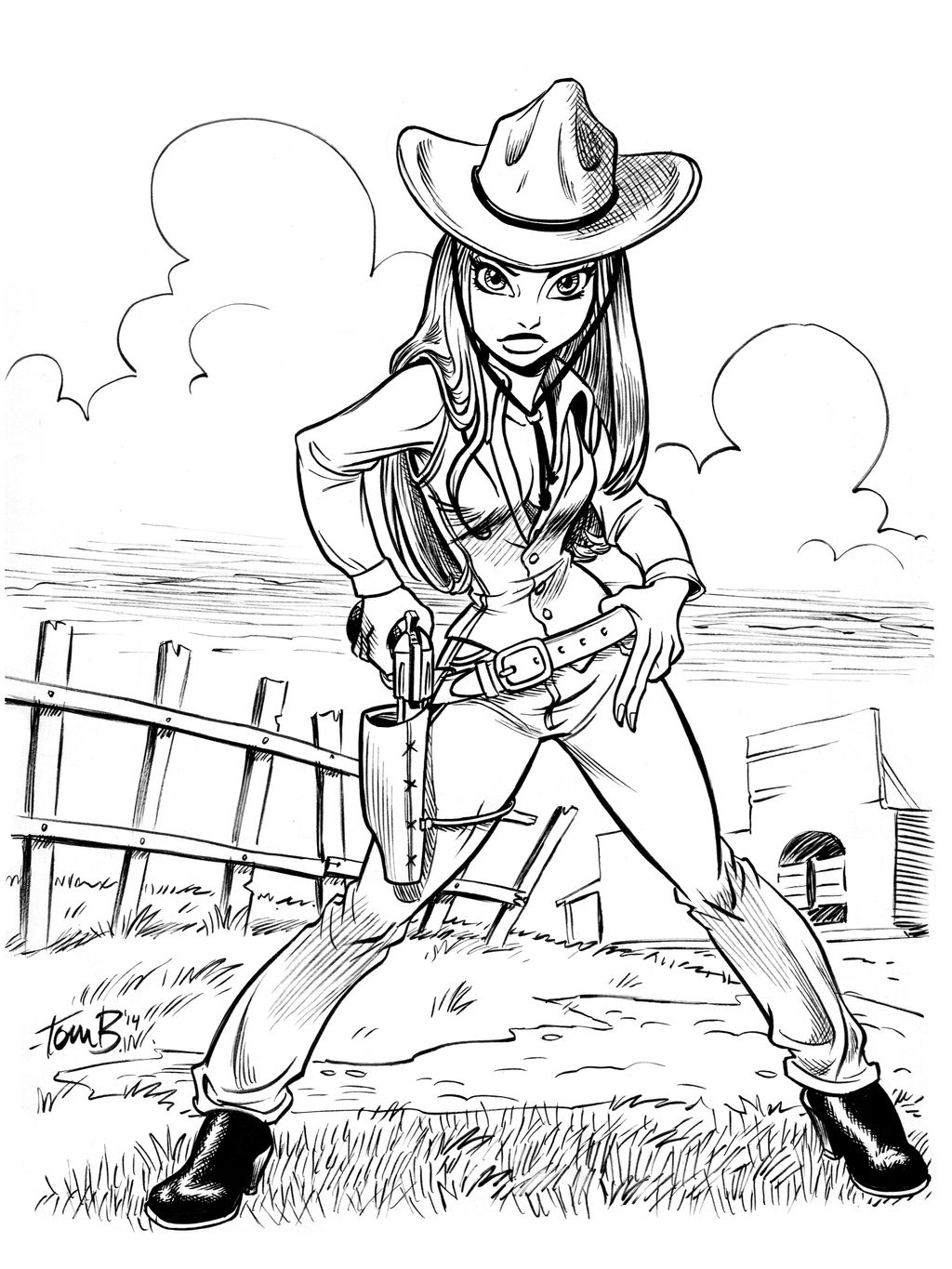 Cowgirl INKS- TO COLOR