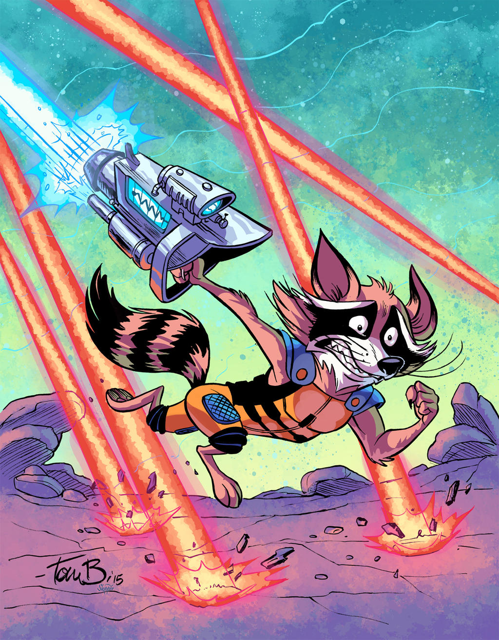 Rocket Raccoon in COLOR by tombancroft on DeviantArt