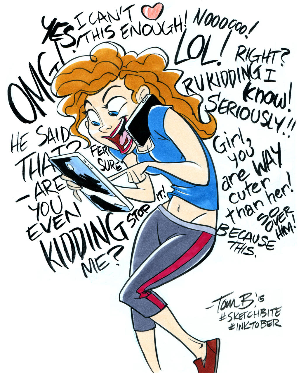 Yacking Yacking Girl by tombancroft on DeviantArt