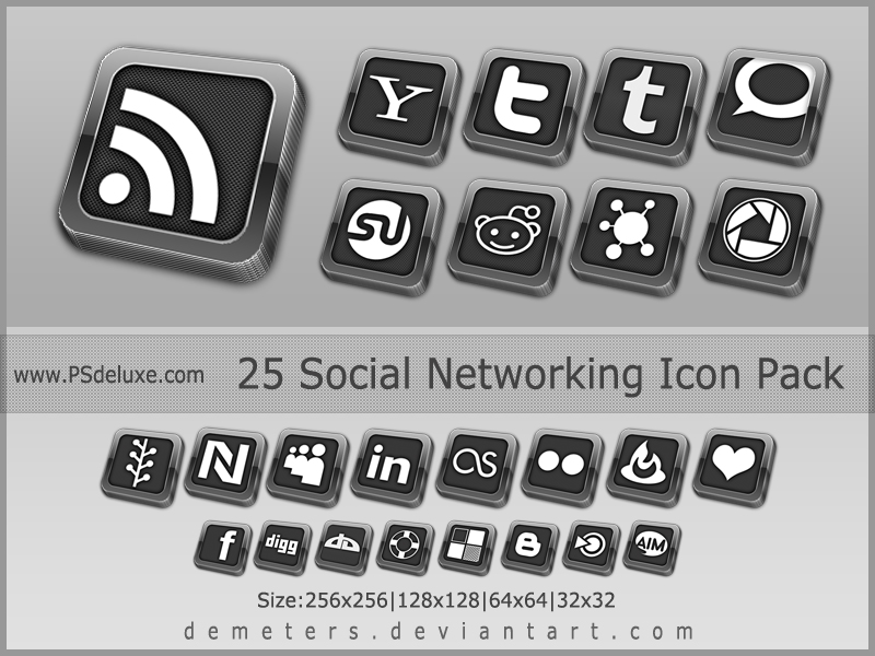 Elegant Social Network Icon pack - update 2012