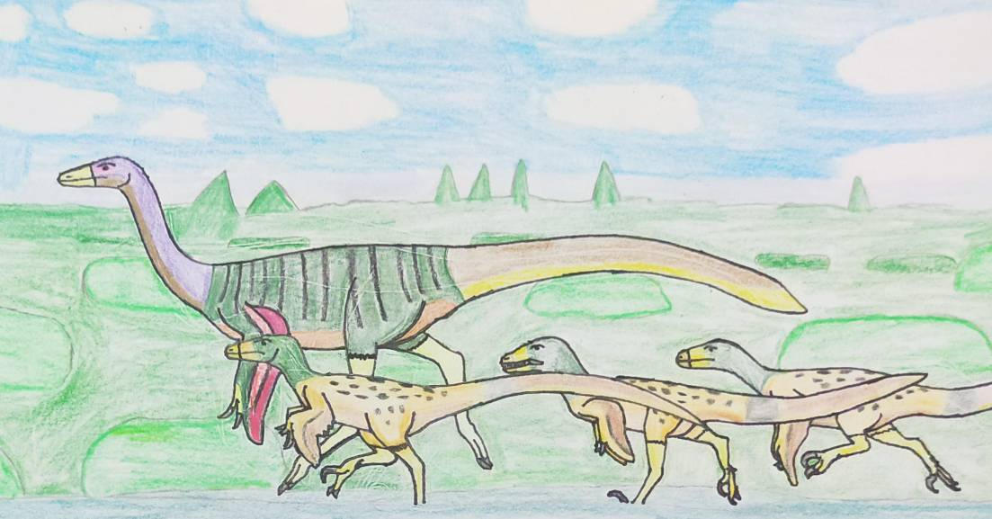 Arkansaurus Deinonychus hunting Arkansaurus by torm28 on DeviantArt