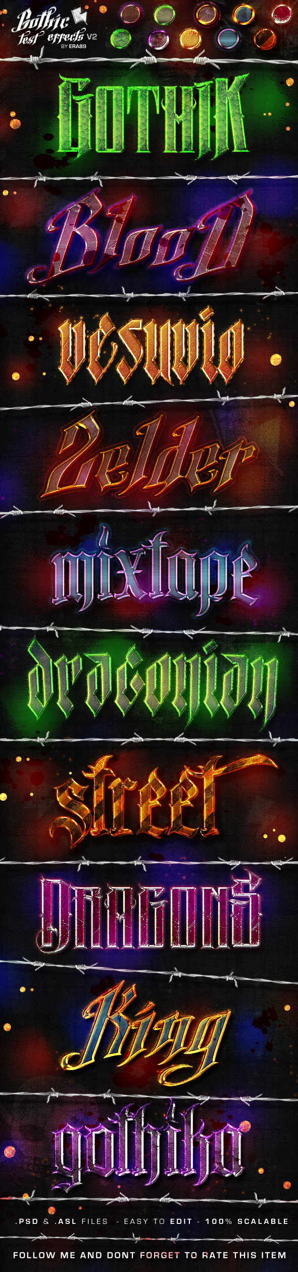 Gothic Text Effects v2 - Photoshop Styles