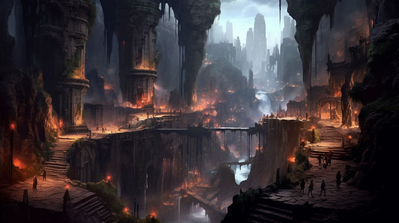 Underground city with different parameters. by BergionStyle on DeviantArt