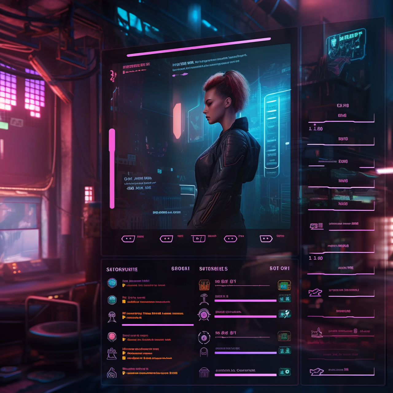 Side concept. Cyberpunk interface. by BergionStyle on DeviantArt