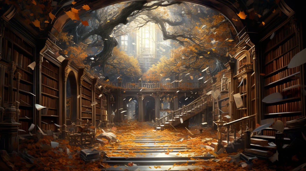 Autumn library. by BergionStyle on DeviantArt