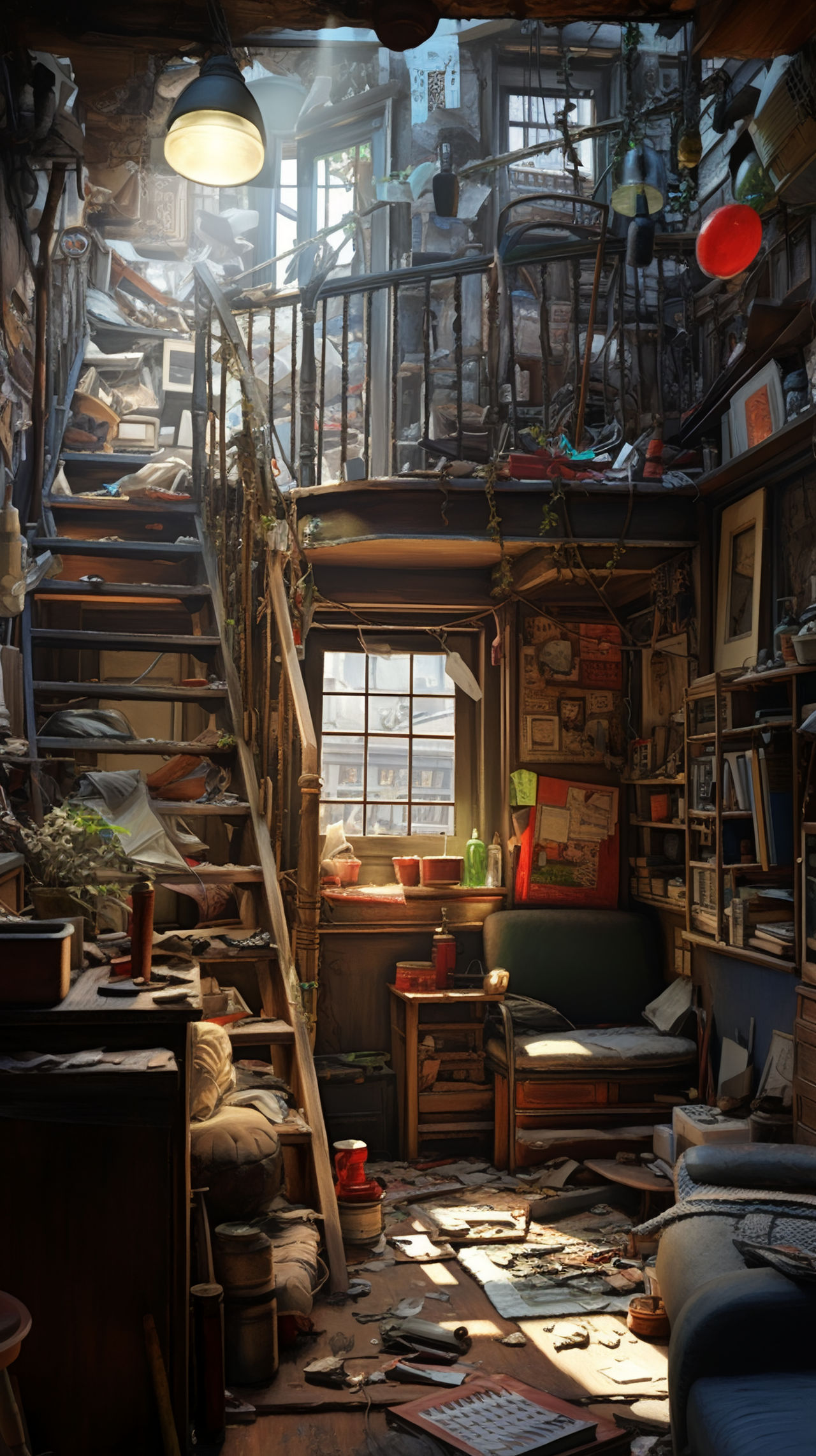 Chaos in apartment. Red balloon. by BergionStyle on DeviantArt
