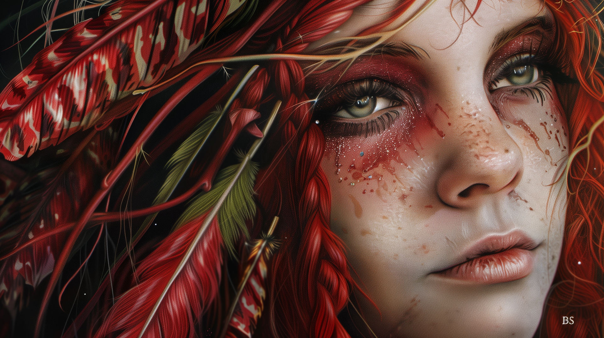 Feathers Roots Drawing Red feather. Roots. by BergionStyle on DeviantArt