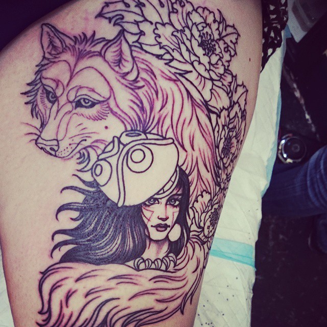 Princess Mononoke Tattoo by AtaliaLight on DeviantArt Princess Mononoke Tattoo by AtaliaLight on DeviantArt