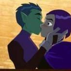 Beast Boy and Raven Kiss