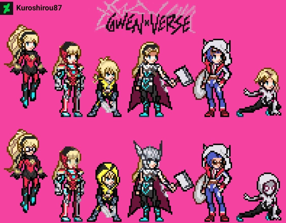 Jus Deviantart Gwen Verse JUS Sprite by kuroshirou87 on DeviantArt