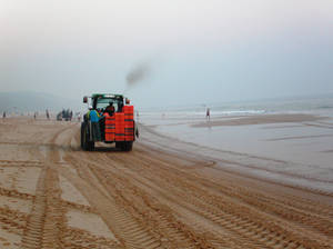 tractor on the beach