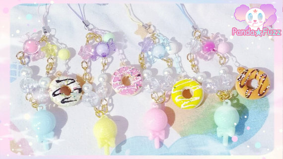 Scented Doughnut and Lollipop Mobile Charms