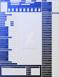 Final Fantasy Character sheet for Pathfinder