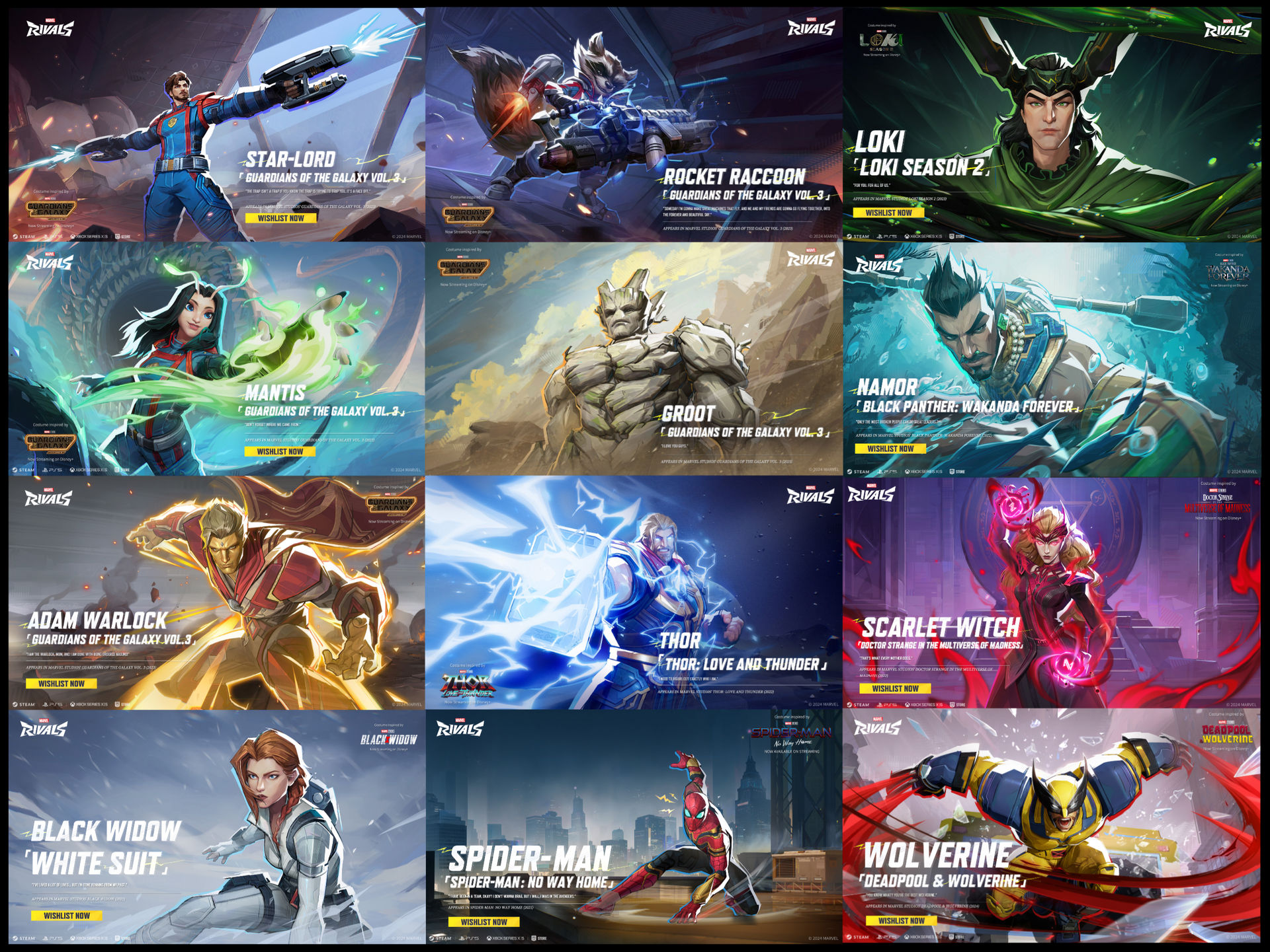 Marvel Rivals Mcu All MCU Marvel Rivals Skins So Far. by dragonkid17 on DeviantArt