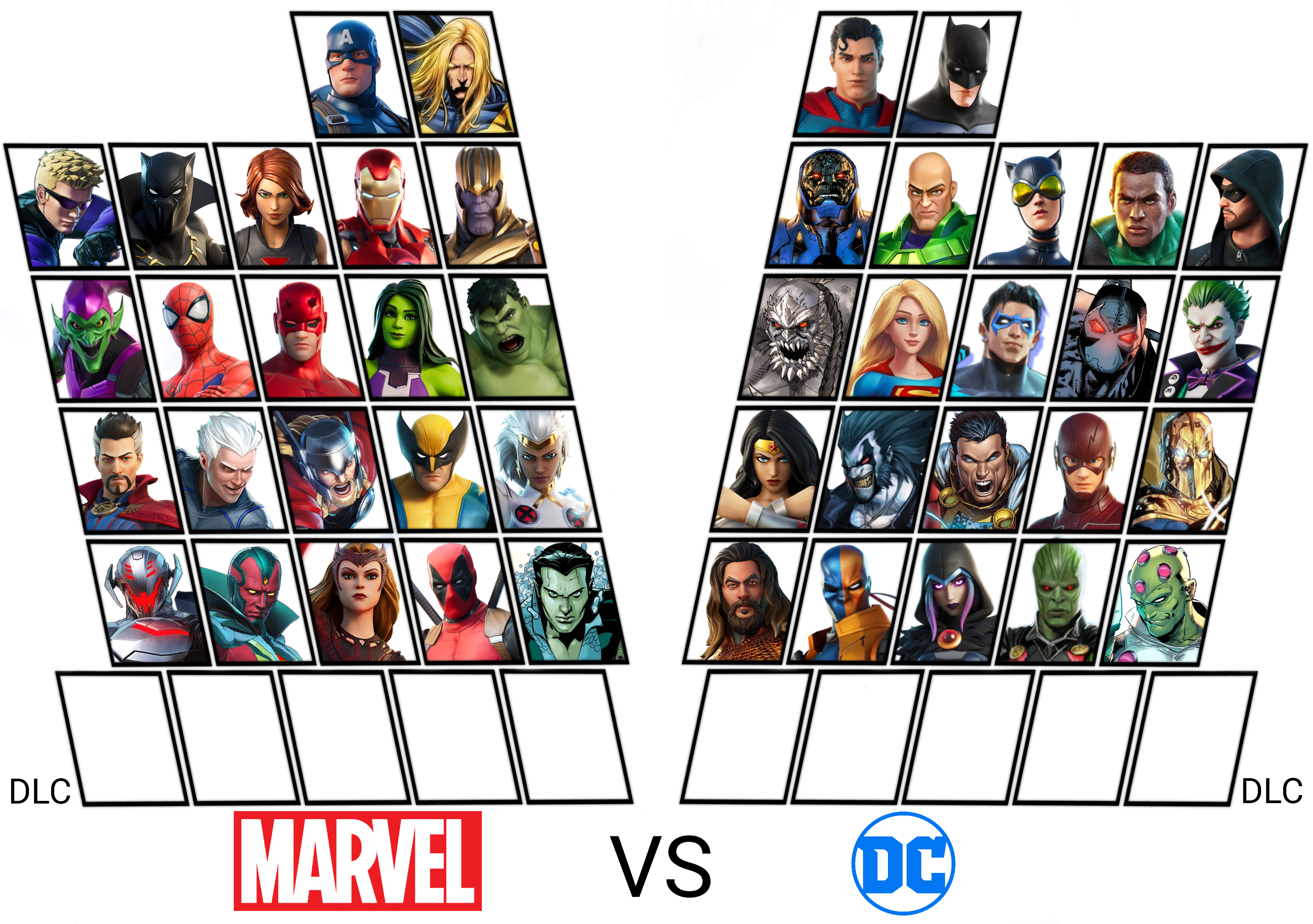 Marvel Rivas Roster Marvel vs DC Game Roster by dragonkid17 on DeviantArt