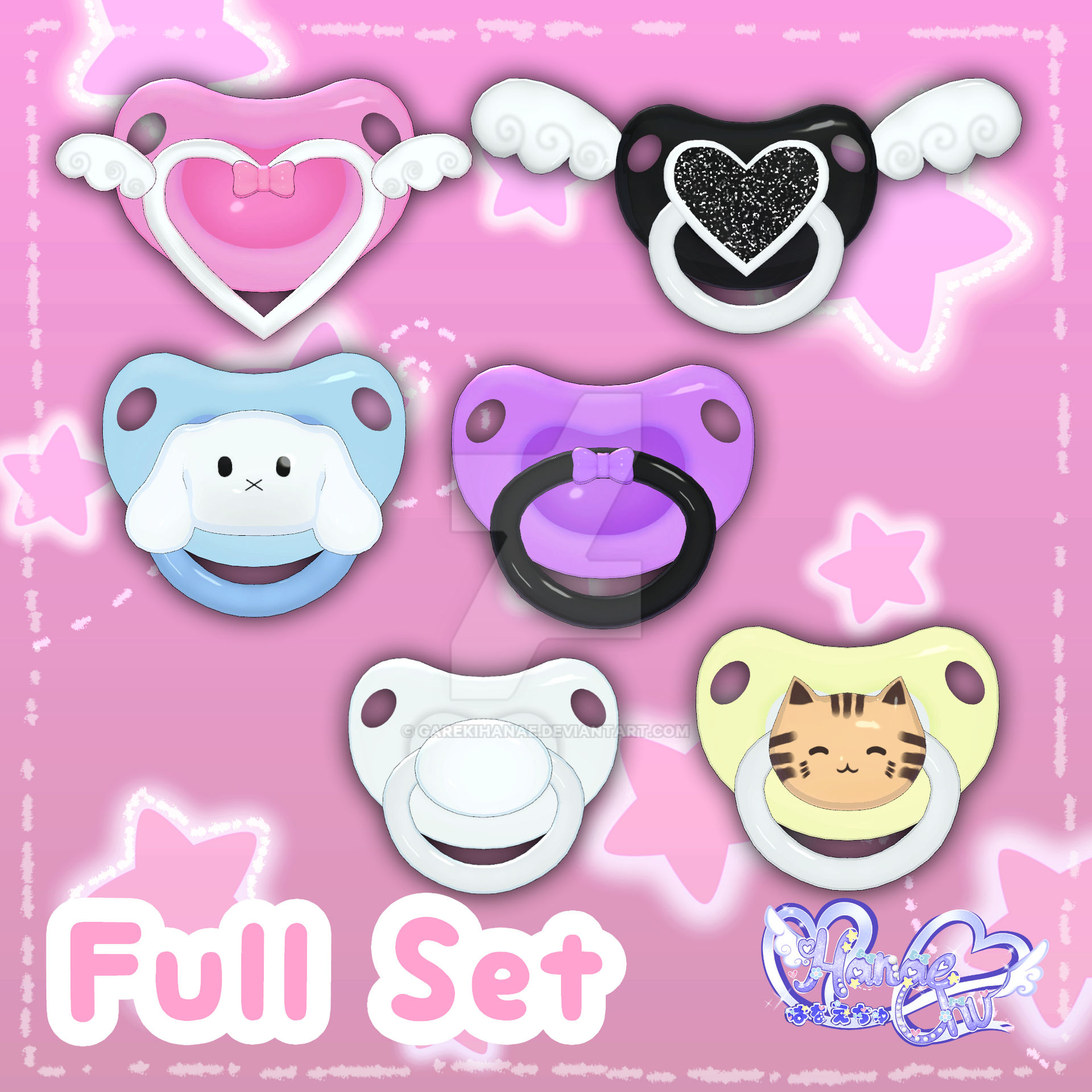 Pacifier Base Deviantart Pacifiers FULL SET by GarekiHanae on DeviantArt