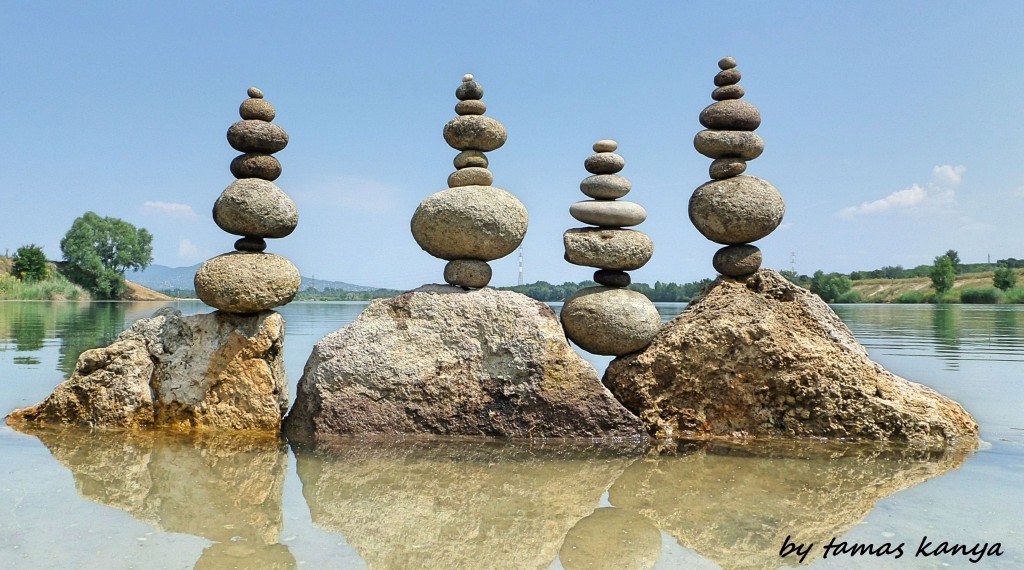 Stone balance art in Hungary by tamas kanya