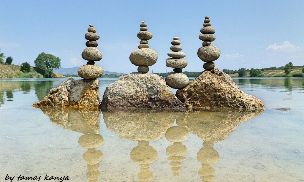 Stone balance art in Hungary by tamas kanya