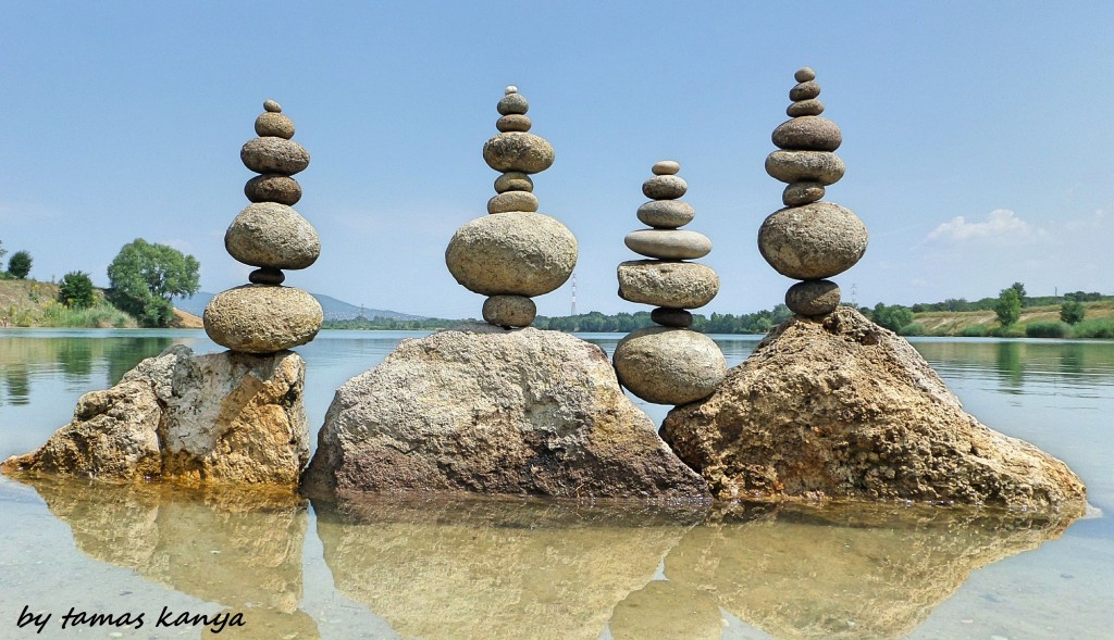 Stone balance art in Hungary by tamas kanya