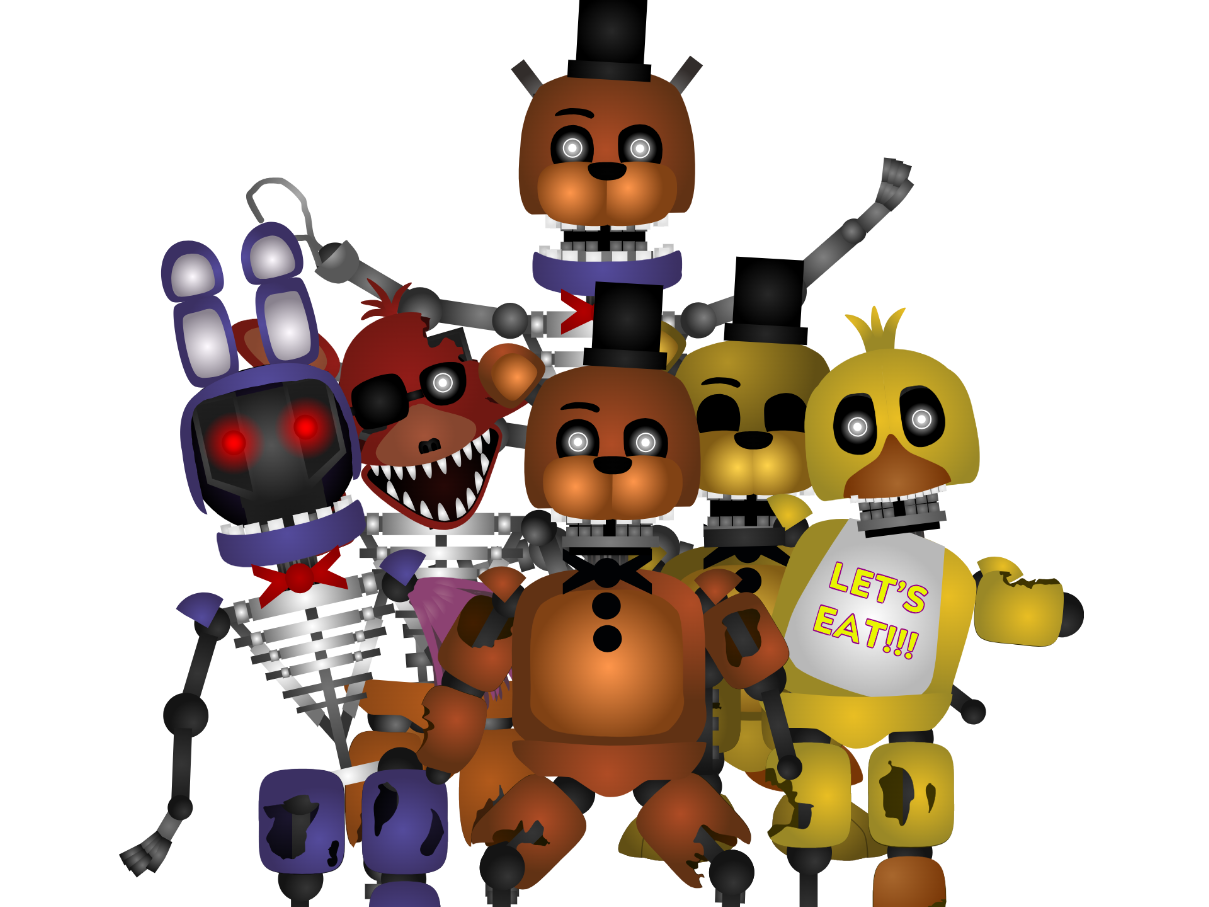 Fnaf6 FFPS Animatronics 8-bit by 133alexander on DeviantArt