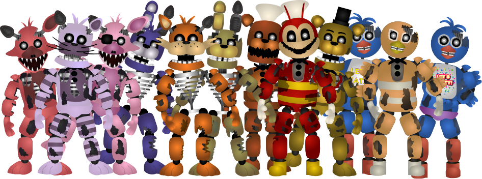 Pre Rotten Animatronics All Pre-Withered Animatronics by JollyParadoxHorror on DeviantArt