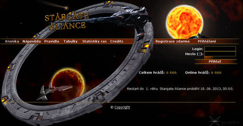 StarGate-Aliance game login page