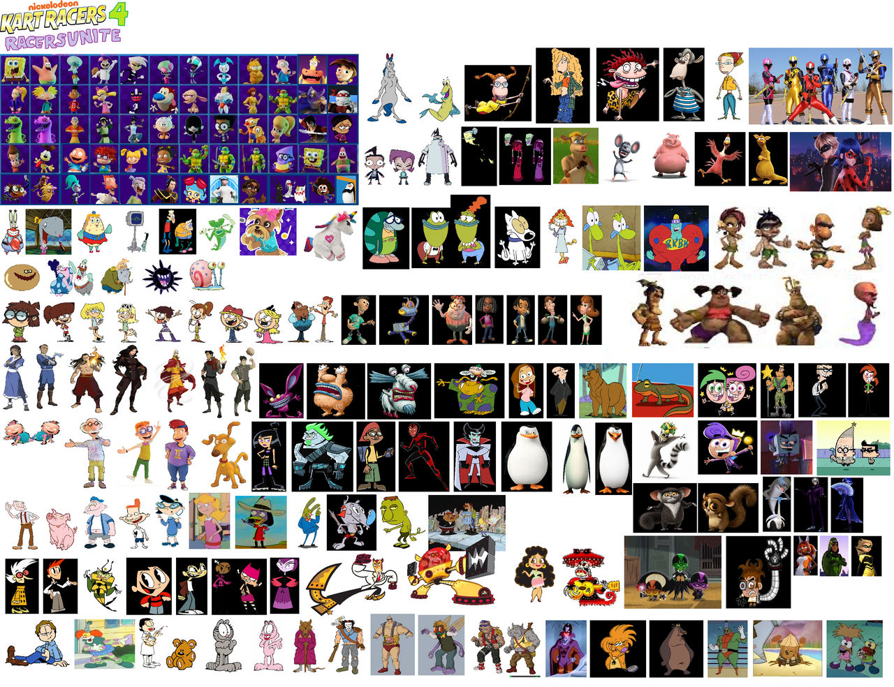 Kickthrough Racers Nickelodeon Kart Racers 4 Racers Unite Cast and Cr by tomyucho on ...