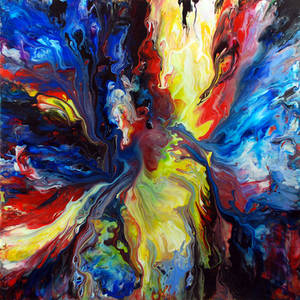 Colourful Acrylic Fluid Painting