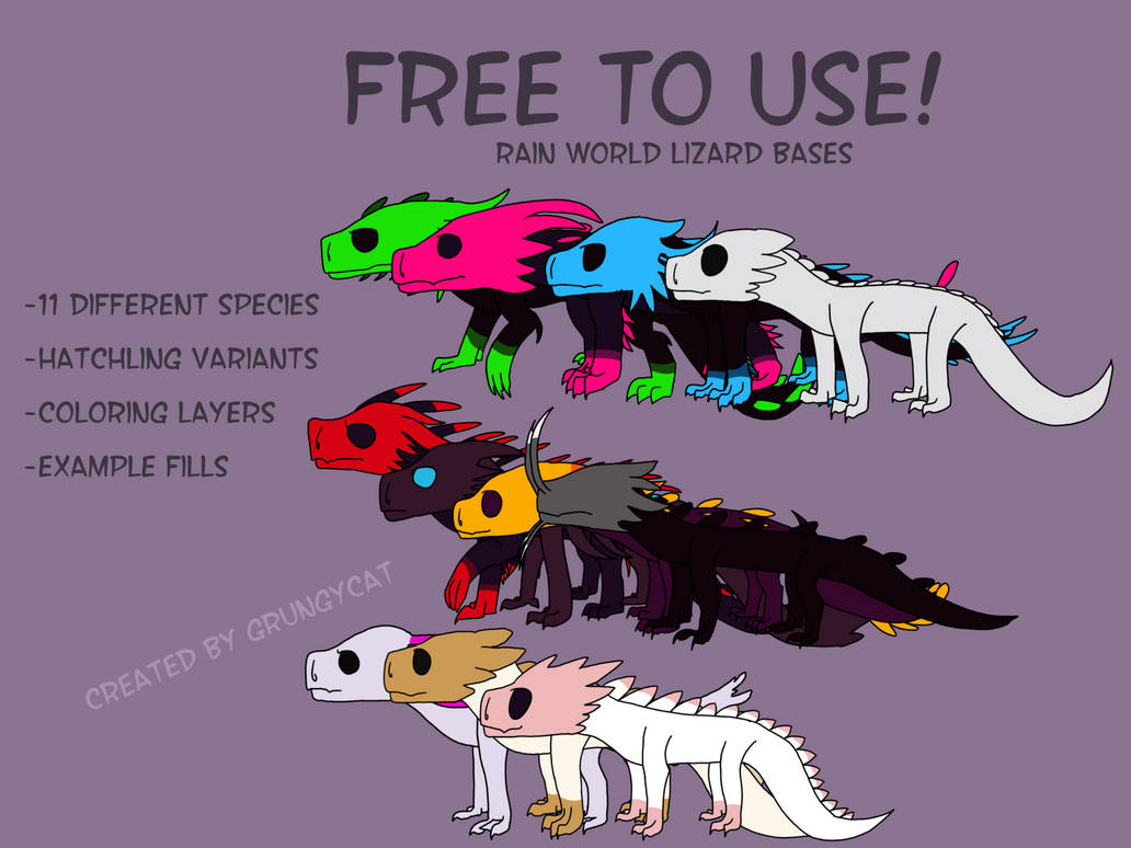 FTU lizard base pack (rain world) by Grungycat on DeviantArt