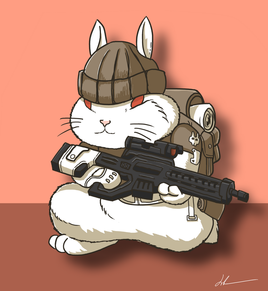 Rabbit with Gun by UGOTCOOKIES on DeviantArt