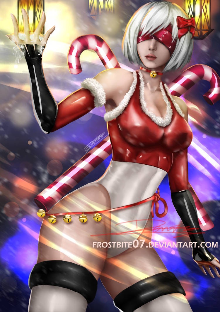 Nier:2B Christmas version by Frostbite07 Nier:2B Christmas version by Frostbite07
